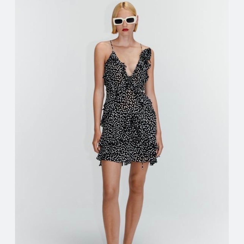 Zara Dresses Zara Polka Dot
Mini Dress | Color: Black/White...